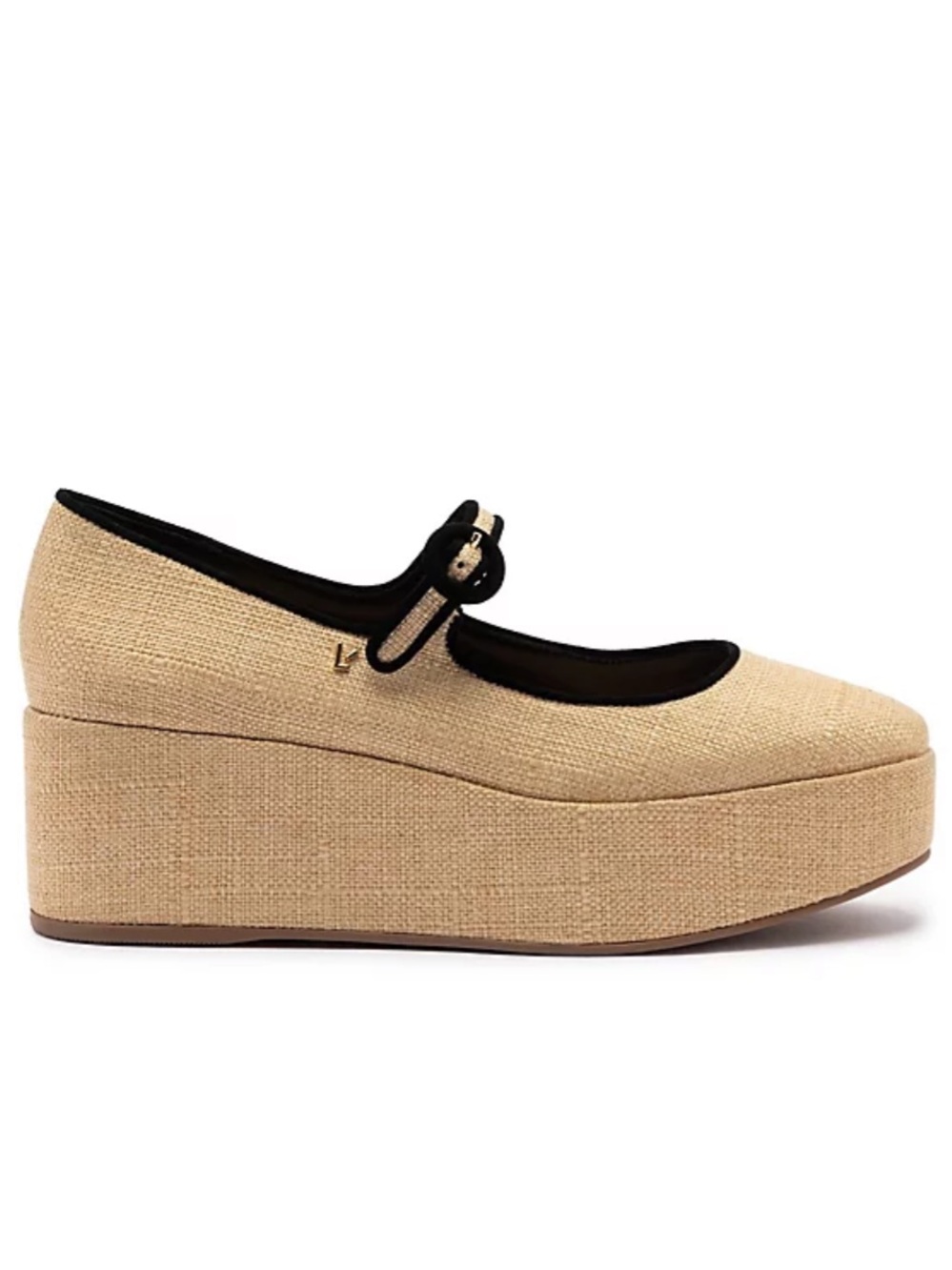 Larroude NIB Blair Flatform Sz 9.5 Maryjane raffia summer platforms